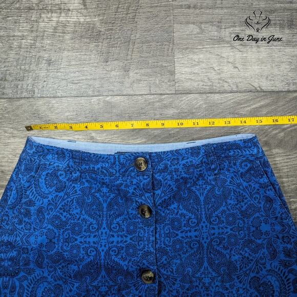 Lands' End Petite Button Front Paisley Skirt Size 2P - Picture 3 of 5
